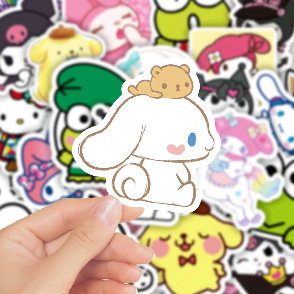 10/30/50pcs Cute Cartoon Sanrio Children Stickers Kuromi My Melody Hello Kitty Anime Decals DIY Luggage Phone Laptop Sticker Toy