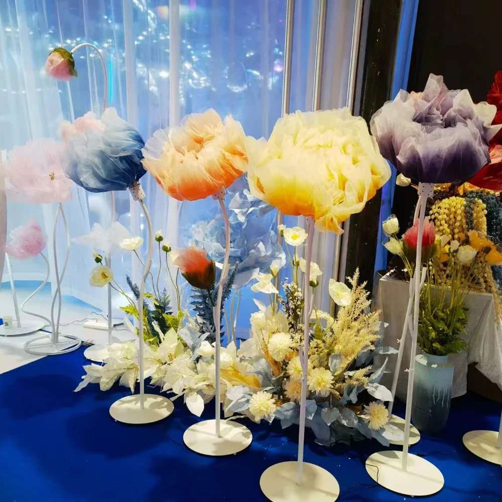 

Silk Flower Automatic Opening Closing Mechanical Artificial Flowers Wedding Event Stage Window Layout Christmas Party Home Decor