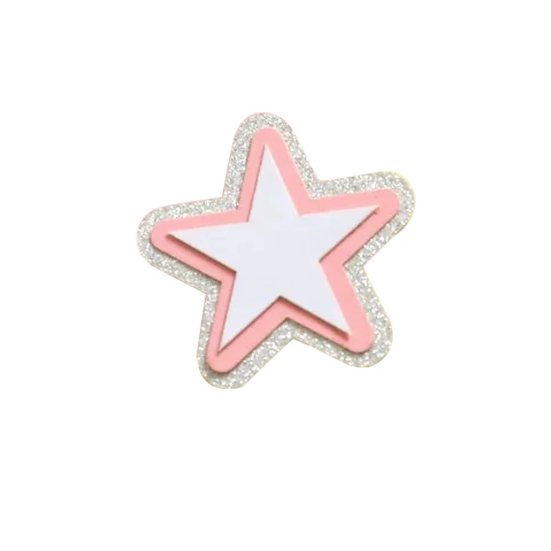 10 Pieces Five Pointed Star I Cake Decoration with Three Layers of Moon Stars Rainbow Love Birthday Card Insertion Cake Plugin