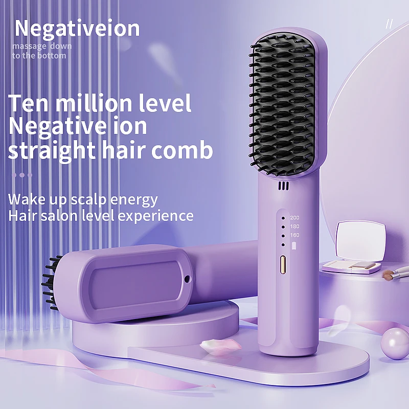 

heating comb straightener Comb iron Hot air comb portable compact shape refill tool USB charging