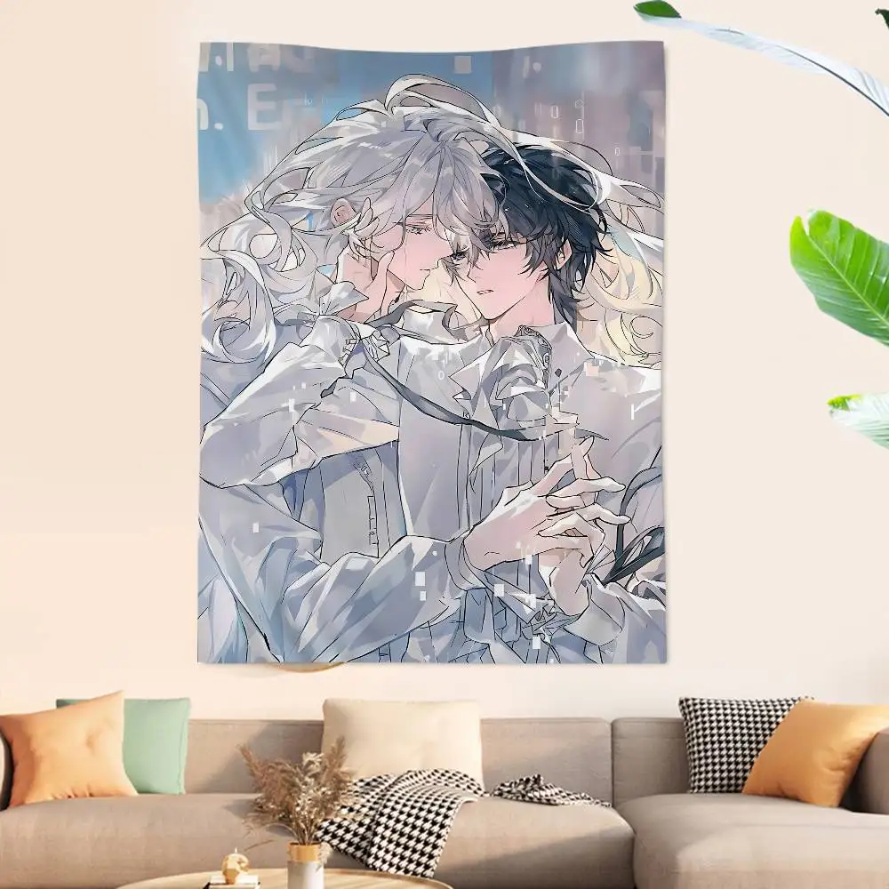 China Manhwa BL Anime Tapestry Art Printing Japanese Wall Tapestry Anime Wall Hanging Home Decor