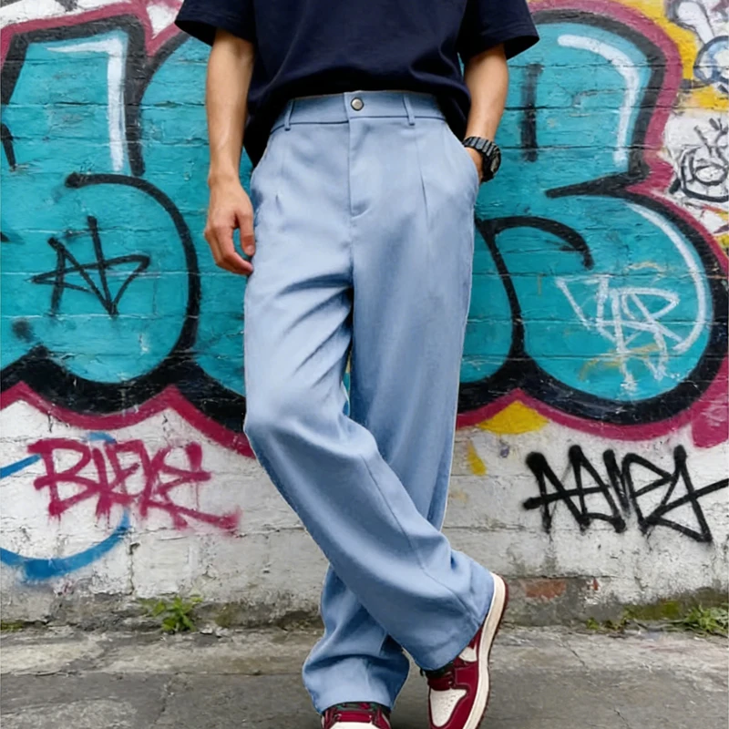 Mens Straight Leg Linen Pants With Elastic Waist Comfortable Breathable Wrinkle resistant lightweight Casual Trousers Summer
