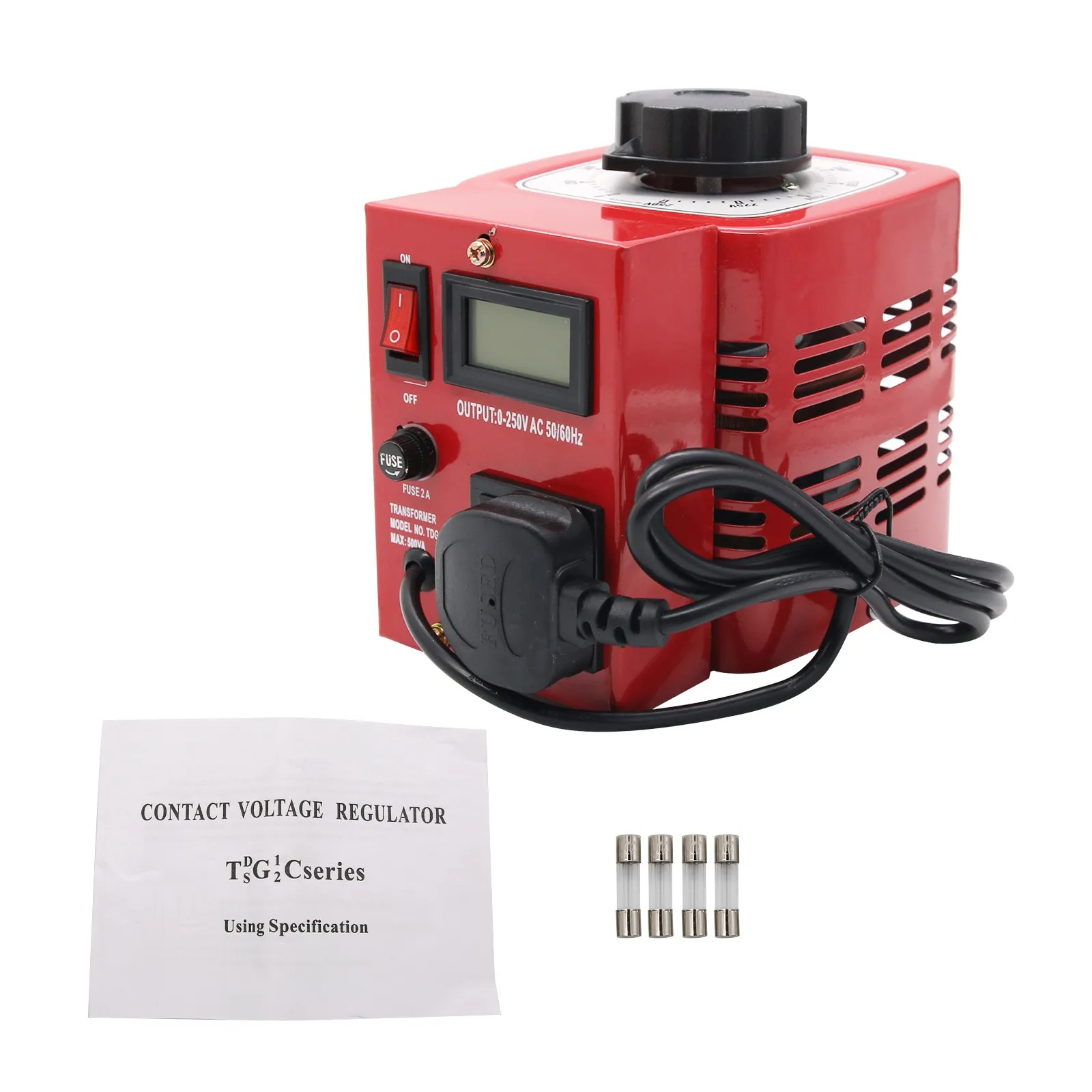 

APS-500W 0.5KW 220V Variac Variable Transformer Voltage Regulator Powerstat 0-250V Output EU Plug