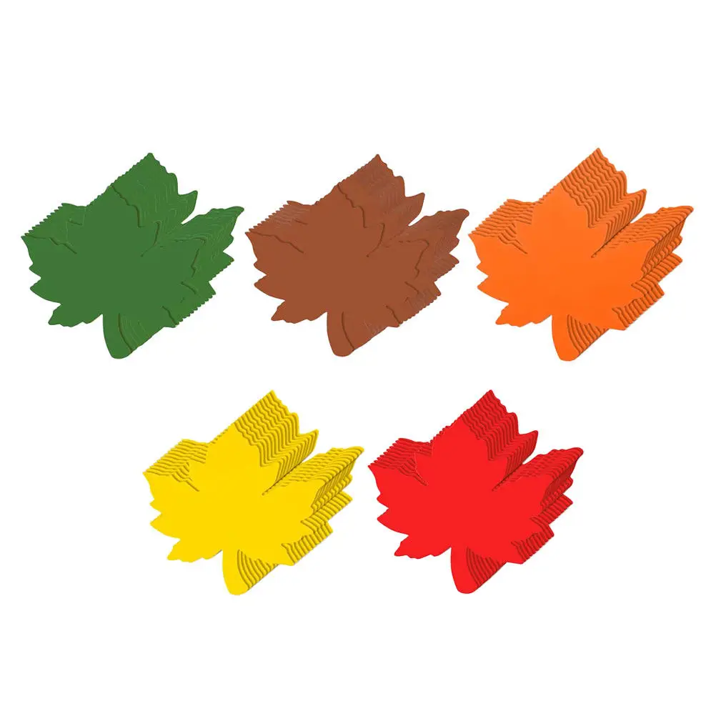

60Pcs Maple Leaf Cutouts Fall Thanksgiving Paper Leaves Cardstock for Classroom Bulletin Board Autumn Craft Decoration Stickers
