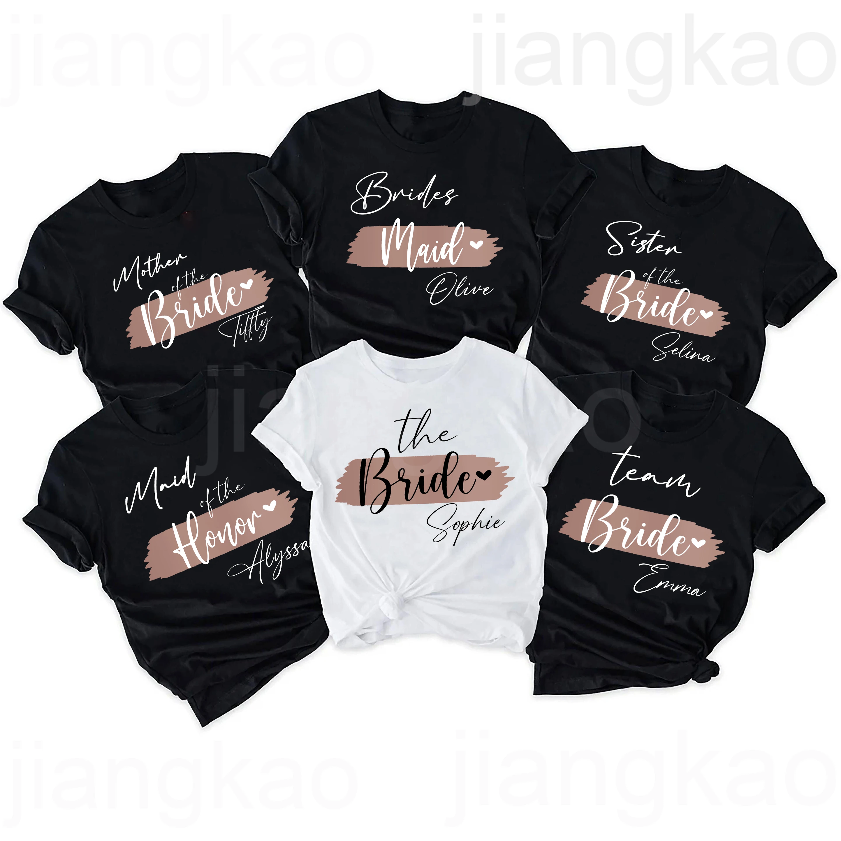 Personalised Hen Party Shirts Custom Name Team Bride T-Shirt Bridal Bachelorette Party Friends Family Outfit Bridesmaide Tee Top