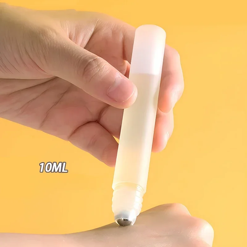 ボトルホルダー空の 10 ミリリットル香水ローラーボールボトルプラスチックロールオンボトルスチールボール液体オイル容器詰め替え可能