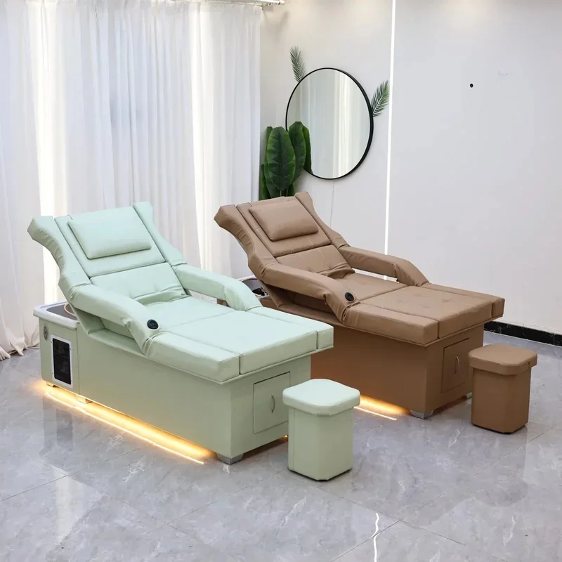 XinSheng Electric Lift Shampoo Bed Massage Table  4in1 Salon Station with Head SPA Fumigation, Hair Washing Basin & Foot Bath