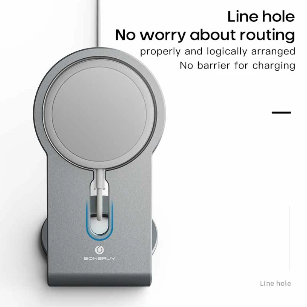 يدعم الشاحن اللاسلكي لـ 14 Pod ، حامل عالمي للشحن السريع ، حامل قوس سطح المكتب المغناطيسي