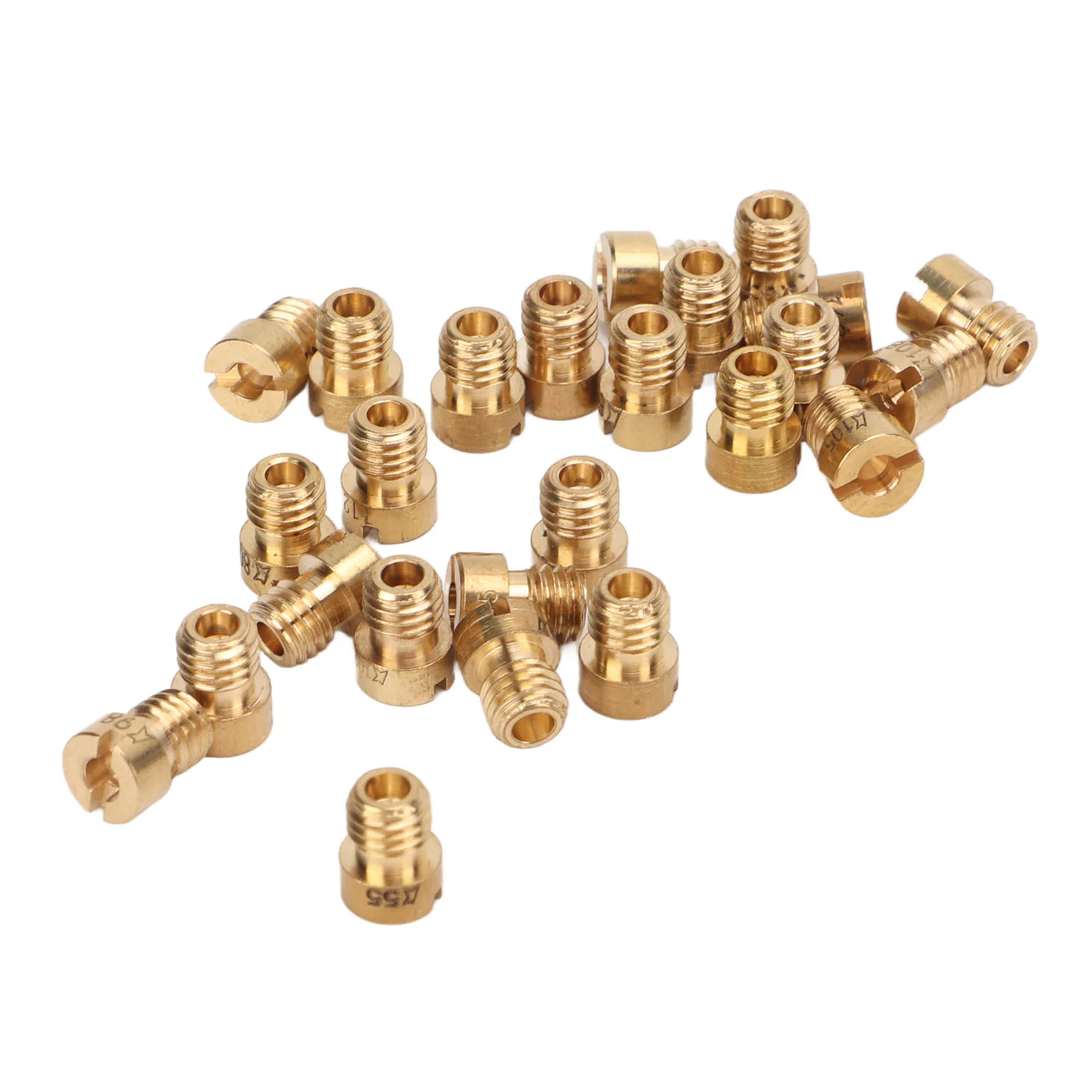 Motorcycle Carburetor Nozzles Kit Metal Gold 55 To 115 High Accuracy Carburetor Main Jets for Dellorto PHBG 21 PHBG 19.5