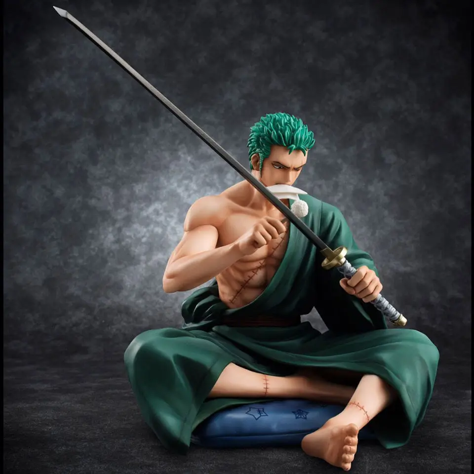 15cm One Piece Anime Figure Roronoa Zoro Sitting Ver. 1/8 Manga Statue PVC Action Figure Collectible Model Toys