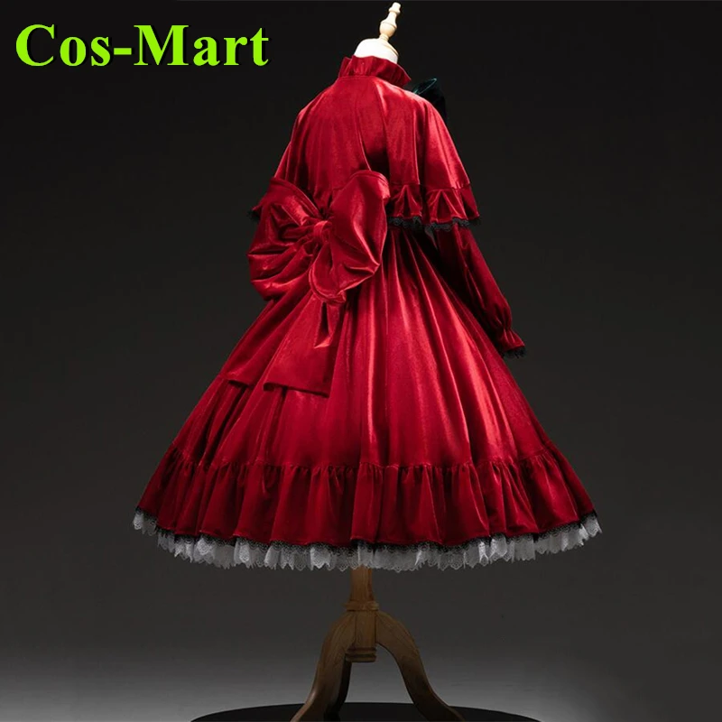 Cos-Mart Anime Rozen Maiden Reiner Rubin Cosplay Costume Sweet Red Formal Dress Role Play Clothing Anniversary Shinku Lolita