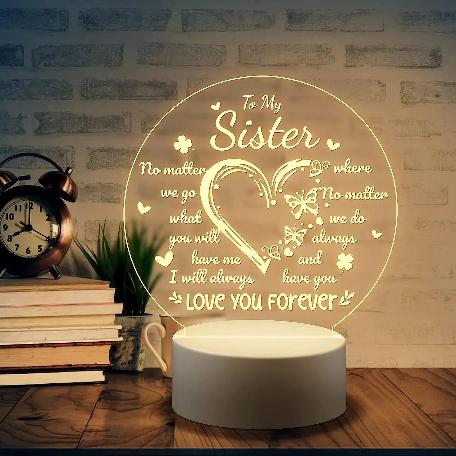 1pc A Thoughtful Gift For Your Sister Sister Night Light Perfect For Birthdays, Christmas, And Graduation