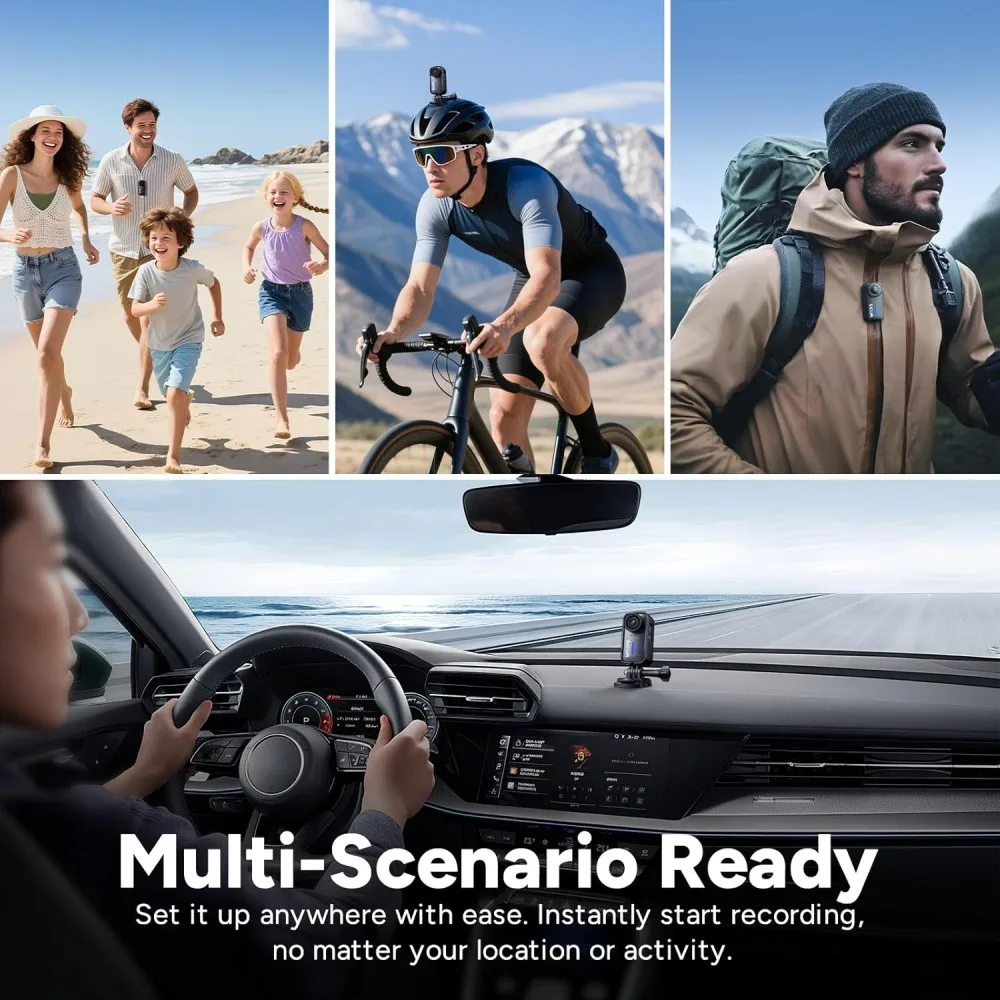 4K Mini Body Camera 6-Axis Gyro Stabilization 170° Wide Angle Magnetic POV Wearable Action Camera 30M Waterproof Shoot Vlog view 4