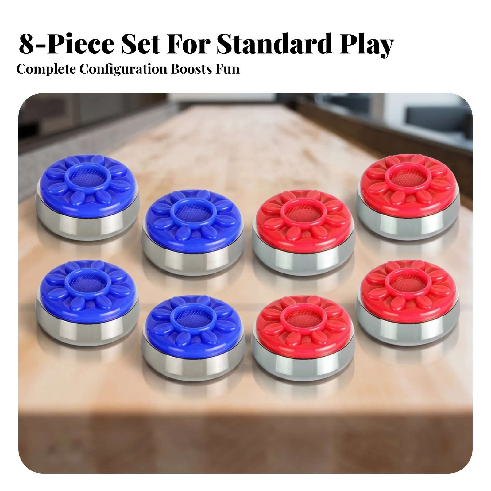 8 Pieces Lotus Shuffleboard Puck Sports Accessory Raised Petal Design 321 G Flower Top Puck