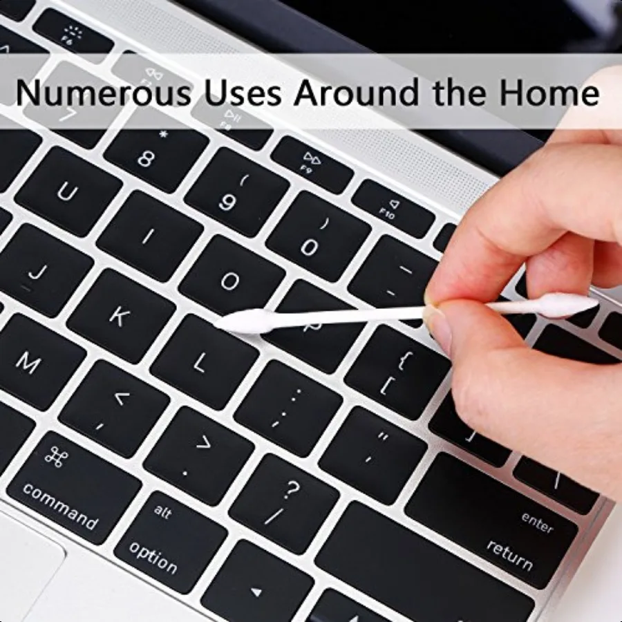 TecUnite 600 pezzi di tamponi di cotone punte di cotone a doppia precisione con bastoncino di carta