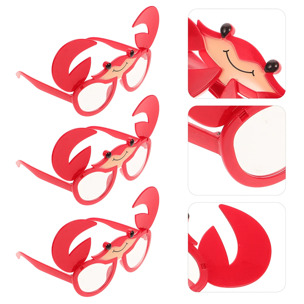 

4pcs Crab Shape Sunglasses Funny Eyeglasses Hawaiian Luau Glasses Durable Lightweight Reusable Plastic Novelty Party Favors