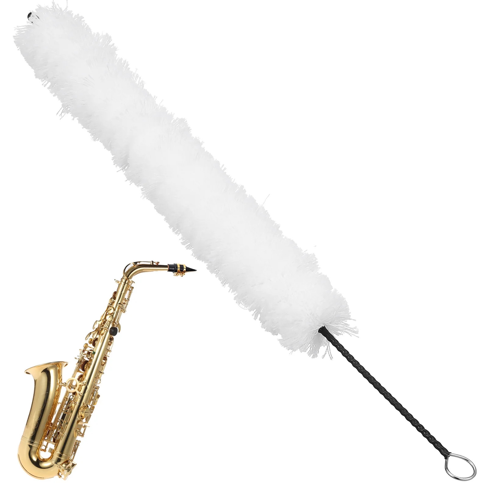 

Professional Flute Cleaning Brush Durable Twisted Wire Loop Handle Cotton Cleaner for Flute and Other Instruments