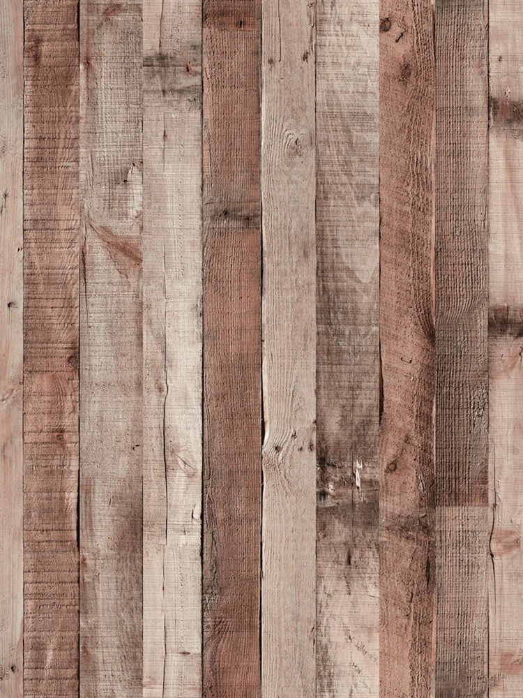 Retro Reddish Brown Wood Plank Self-Adhesive Wallpaper Removable Easy Paste Furniture & Cabinet Decorative Renovation Paper
