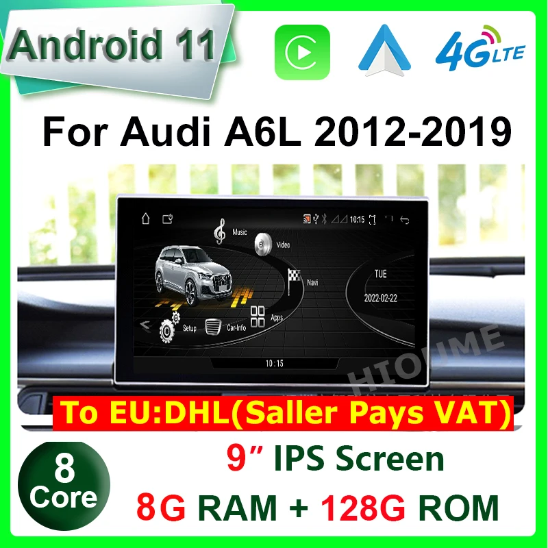 

9" Android 11 8+128G Car Multimedia Player GPS Navigation Radio For Audi A6 A6L A7 2013 - 2019 CarPlay Android Auto Video Stereo