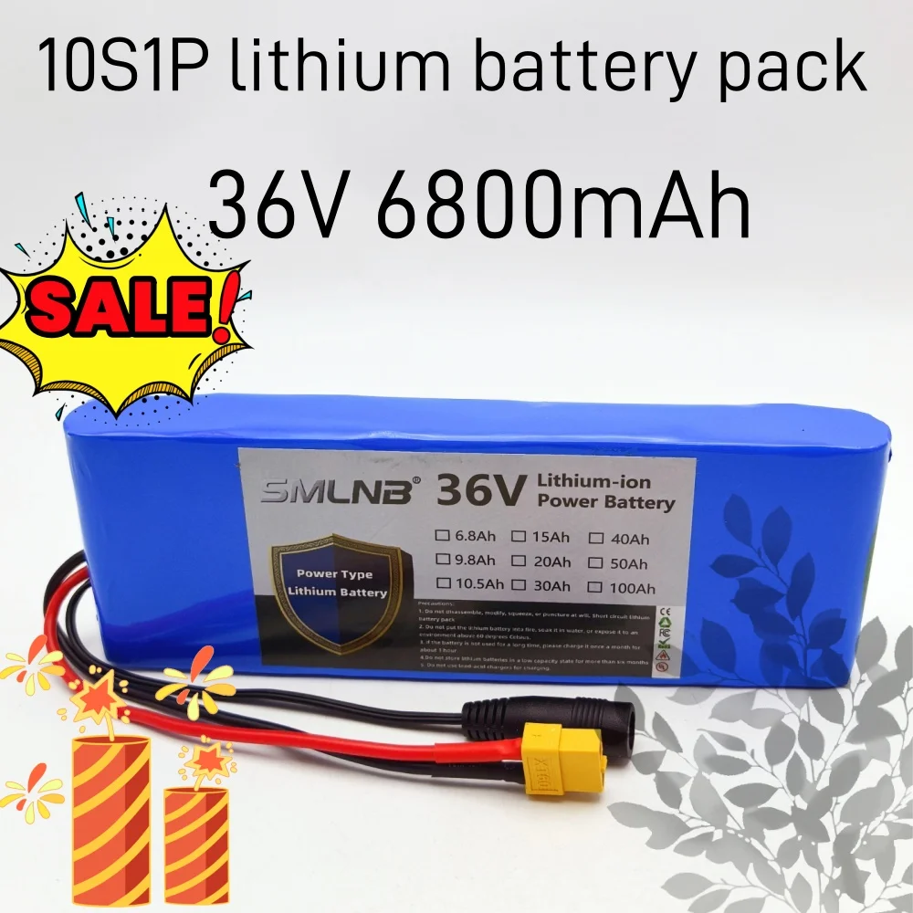 

18650 Lithium-Ion Rechargeable Battery Pack 36V 6800mAh 10S1P 20A with BMS for Electric Scooter And Bicycle High Capacity