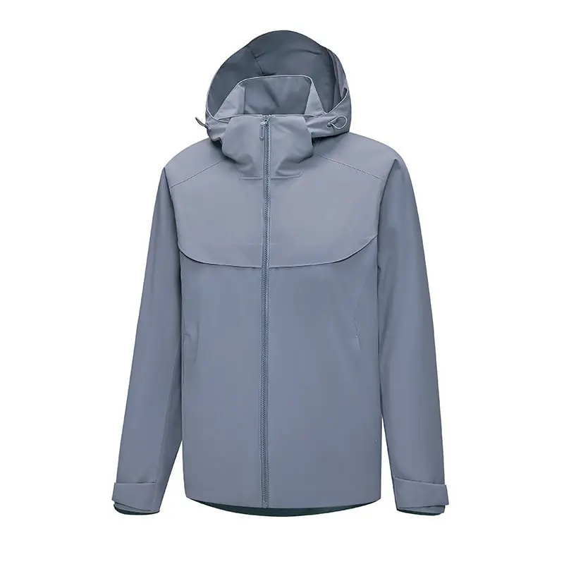

Men's Hooded Jacket Outerwear Quality Spring Autumn Season Standard Fit Wool Material Long Sleeve No Collar Design Chinese Or...