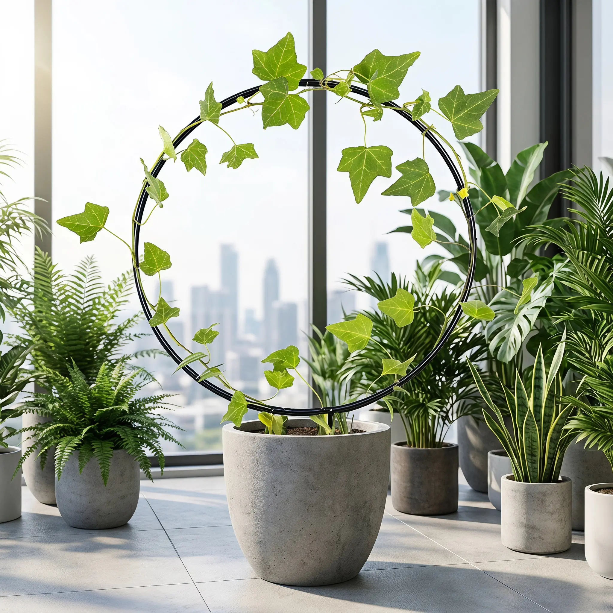 2Pcs Circle Trellis for Climbing Plants Indoor Heavy Duty Iron Plant Support Frame Small Houseplant Climber Stake Garden Potted