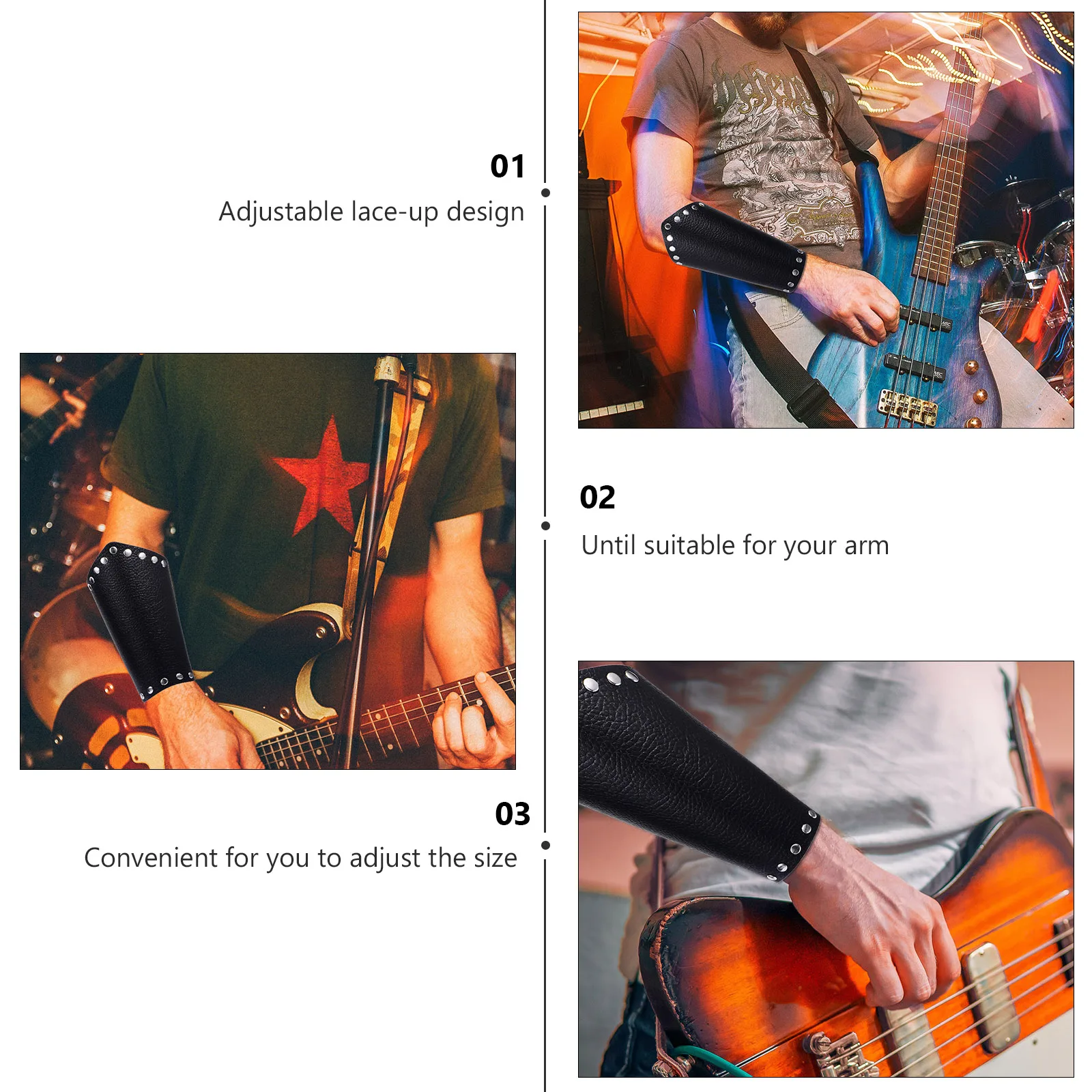 

1pcs 1 Pair Medieval Pu Wrist Bracers For Men Women Viking Cosplay Costume Accessories Punk Adjustable Armguards