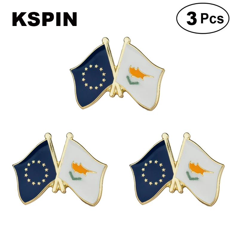 

EU & Cyprus Frendship Lapel Pin Brooches Pins Flag badge Brooch Badges