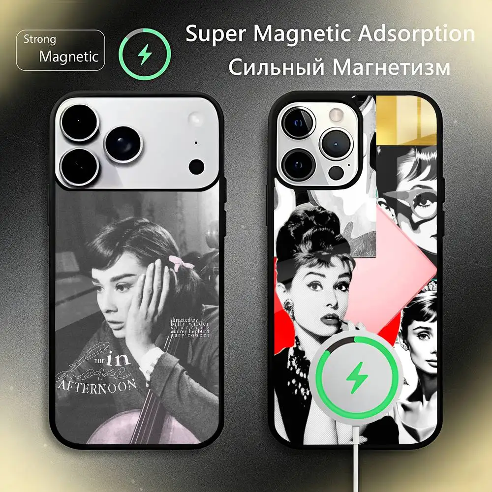 

Actress A-Audrey Hepburn Phone Case For IPhone17 16 15 14 13 12 11 Plus Pro Max Plus Wireless Charger Cover Funda