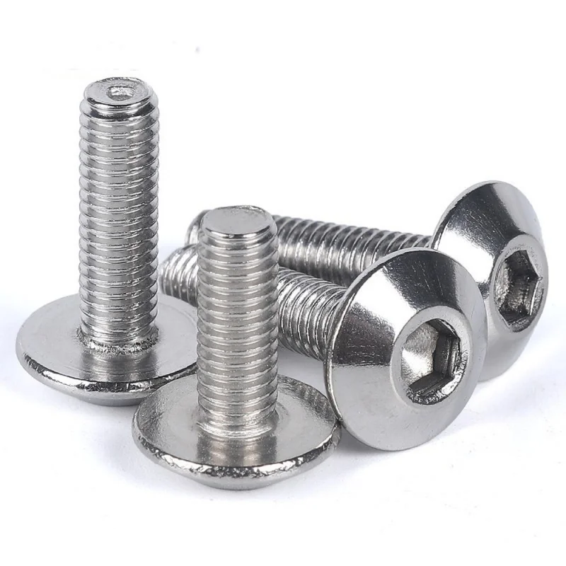 10 pcs/lot M2 M2.5 M3 M4 M5 M6 M8  304 Stainless Steel Hexagon Hex Socket Button Head Screw Bolts Round Flat Head Screw Standoff