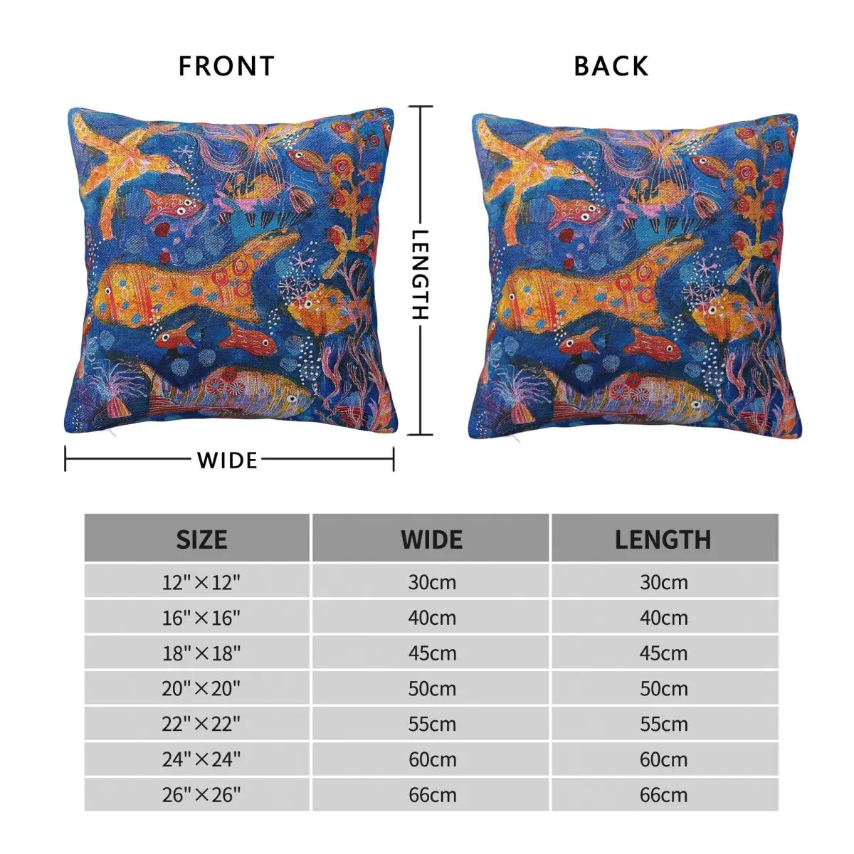 Under The Sea Snorkelling Pillowcase Polyester Linen Velvet Pattern Zip Decorative Throw Pillow Case Home Cushion Cover
