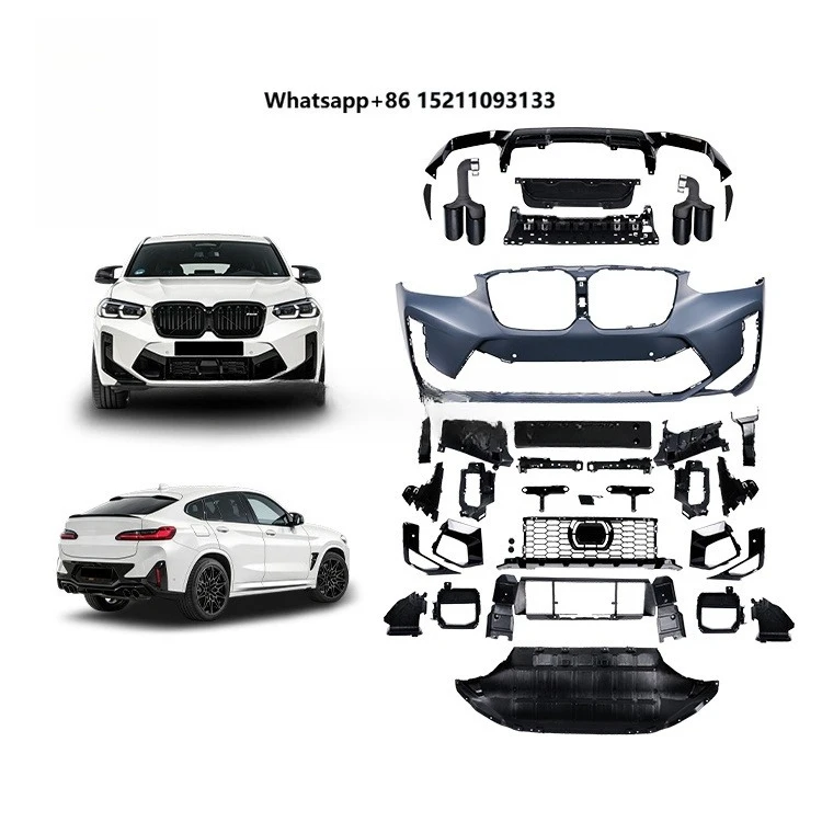 Complete Car Bodies for X Series X4 G02lci X4M Style Front Car Bumper Rear Diffuser with Exhaust Auto Parts BodyKit