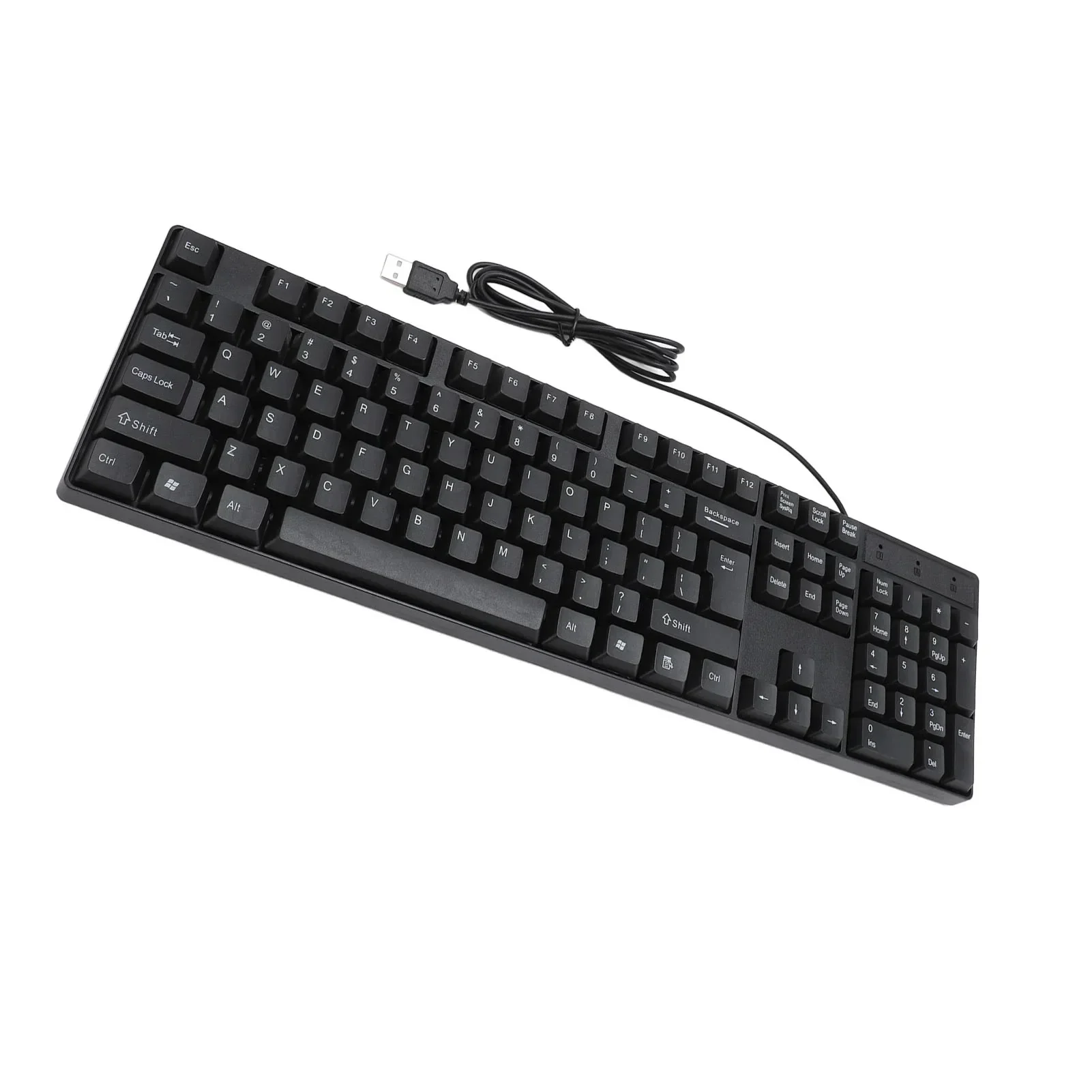 104 Keys USB Wired Keyboard English/Russian/Spanish/French Language Ergonomic Design Gaming Keyboard for Office Laptops Desktops