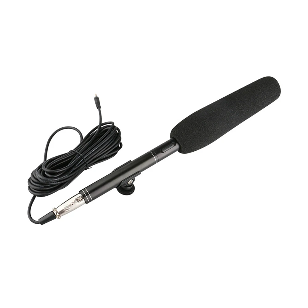 Long Interview Microphone Condenser Microphone Interview Recording Vlog Live Mic Super-cardioid Video Camcorder for DSLR Camera