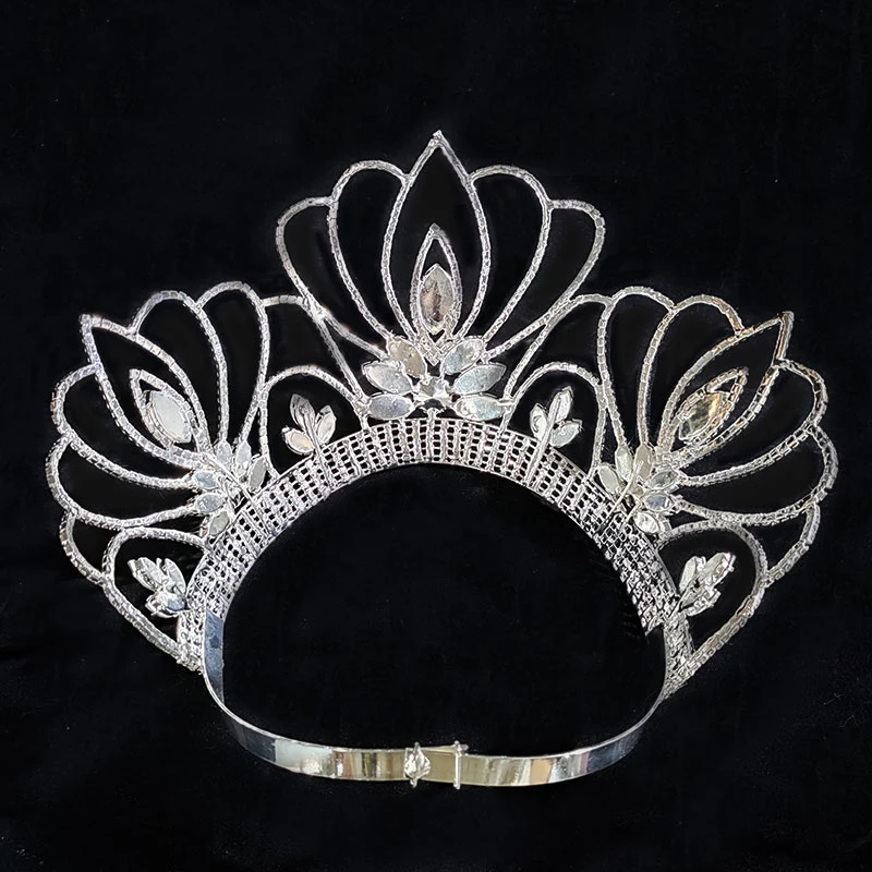 Himstory-Exagerado Grande Strass Coroa Headpiece para Mulheres, Jóias de Luxo, Bling Nupcial Tiara Coroa, Acessórios para Cabelo