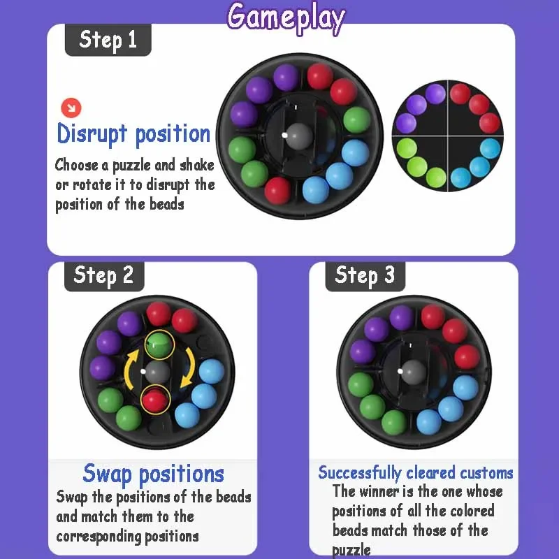 パズルボール クリアランスおもちゃ スマート回転マジックビーズ 子供向け楽しい論理的思考チャレンジ 知的ゲーム 教育戦略