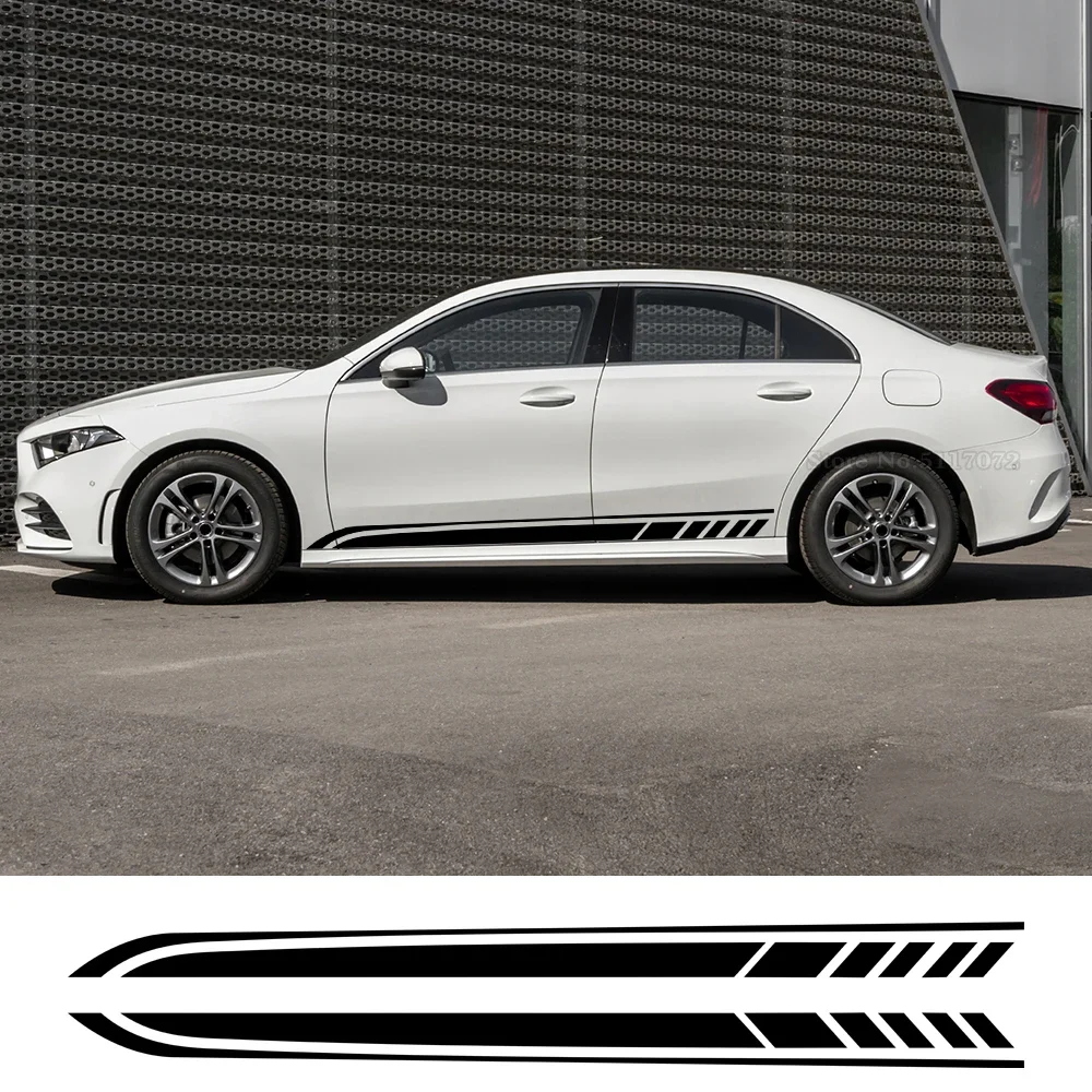 Car Stickers Side Skirt Door Decal for Mercedes Benz A B C E G S R X V CLA  CLk CLS SLK SLC EQC GLA GLC GLE GLS GLK VITO AMG GT view 2
