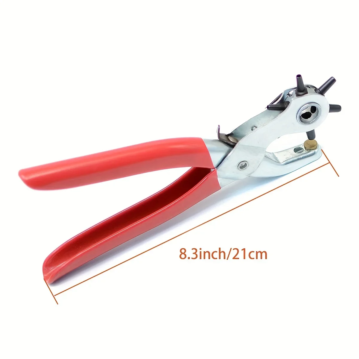 Leather Hole Punch,9" Belt Hole Puncher for Leather Heavy Duty, 6 Size Revolving Leather Belt Hand Hole Puncher image 2
