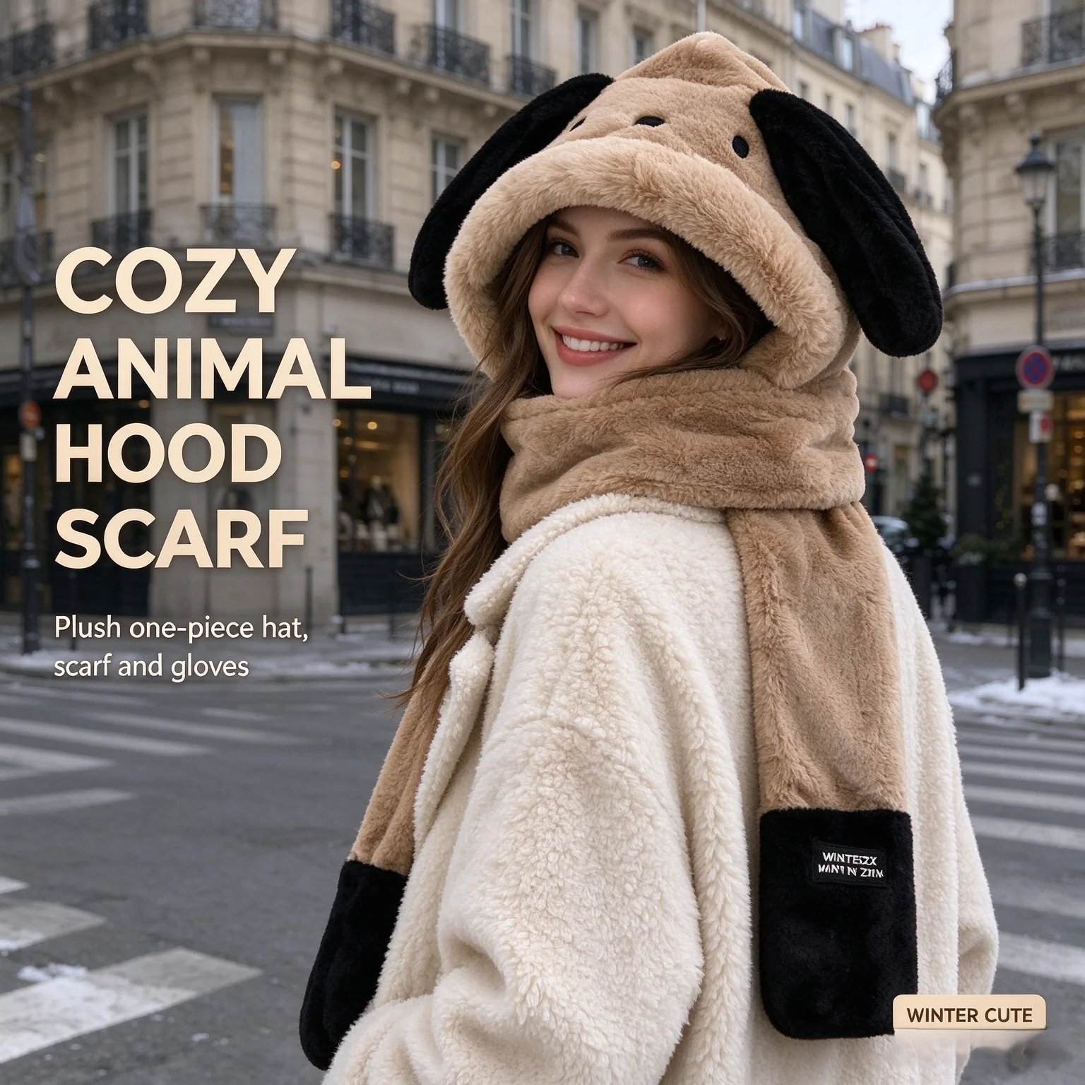 1-conjunto-integrado-de-cachecol-gorro-e-luvas-de-inverno-para-mulher-com-capuz-de-pelucia-design-de-orelhas-de-cachorro-de-desenho-animado-cachecol-quente-de-la-corta-vento-para-uso-ao-ar-livre