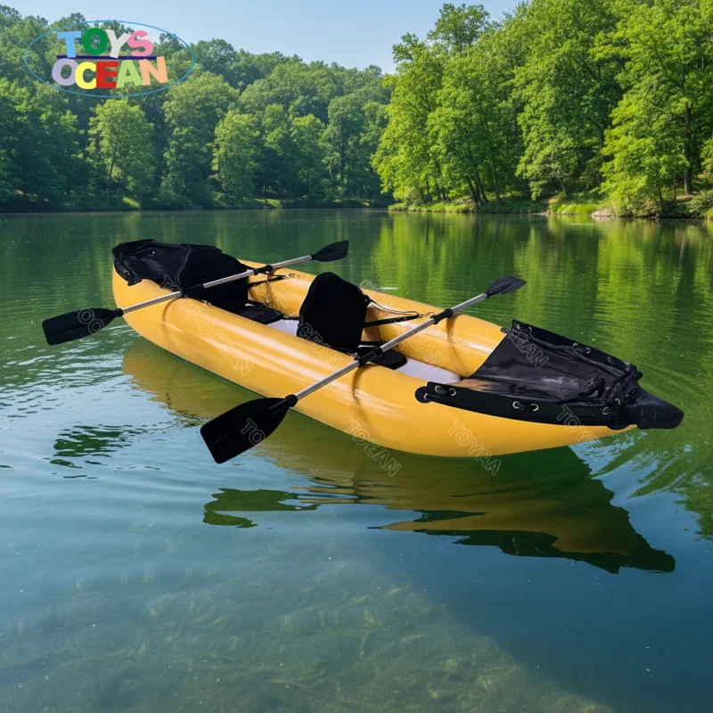 Factory Wholesale Cheap 2 Person PVC Trap Kayak Inflatable Fishing Boat with Chairs