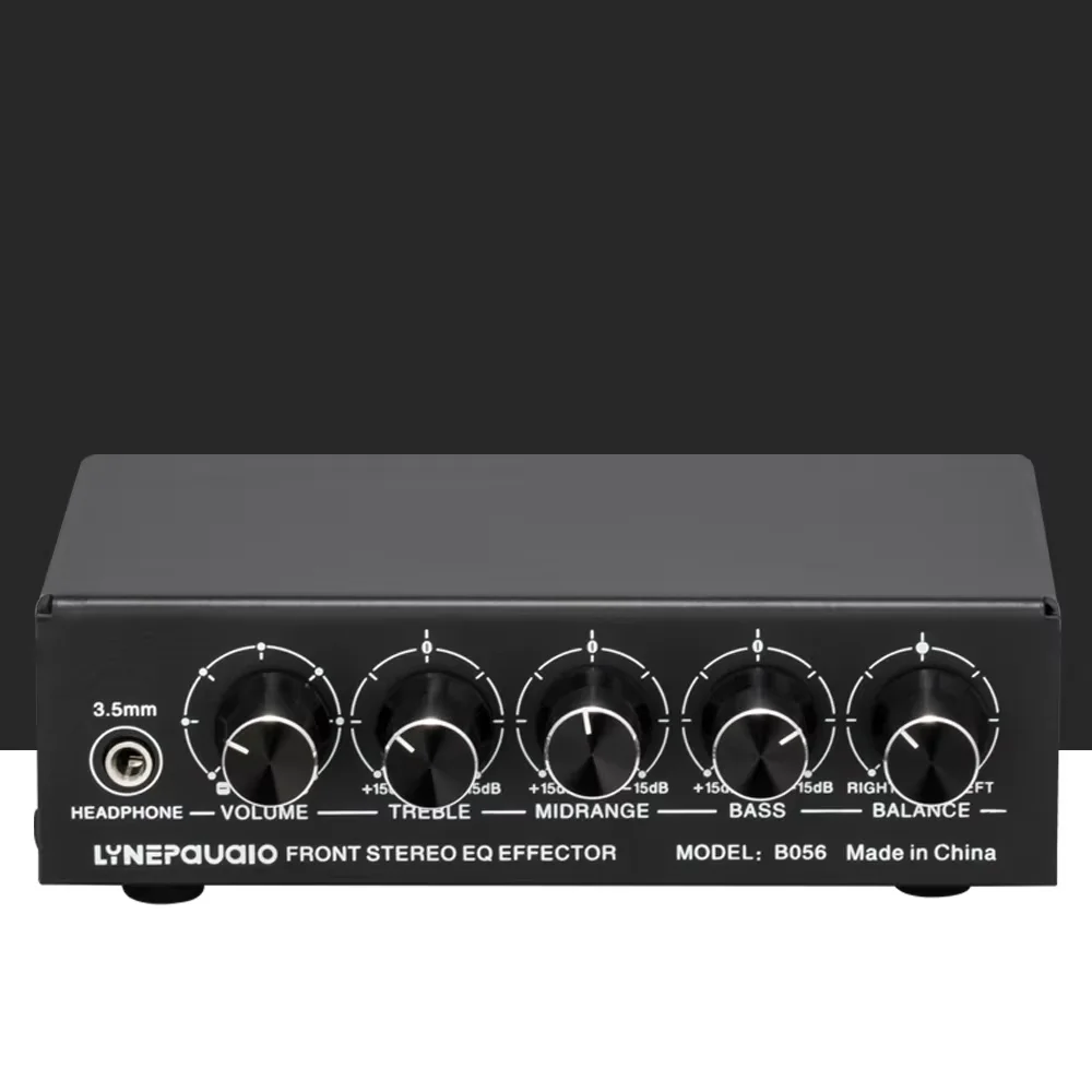 Pre-stereo amplifier, high/mid/bass adjustment audio effector, supports 3 mixers, USB 5V power supply