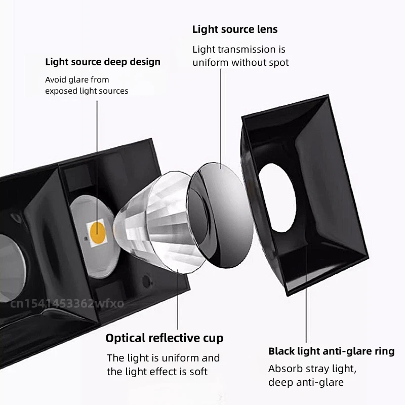 Luz LED de aluminio regulable para techo, lámpara de techo de AC110V-220V, COB, antideslumbrante, linterna de cielo, iluminación interior