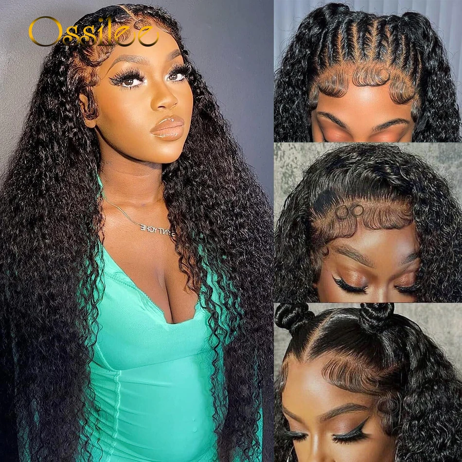 

Ossilee 13x6 HD Lace Frontal Wigs Deep Wave Wigs Human Hair Brazilian Wig 10x6 Pre Cut Lace Human Hair Wigs Ready to Wear