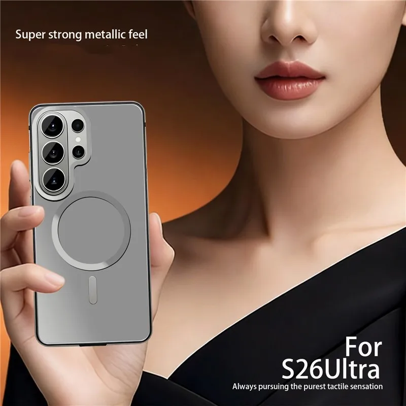 Metalowa tytanowa obudowa na telefon z magnetycznym mocowaniem do Samsung Galaxy S26 25Ultra, luksusowa ramka ze stali nierdzewnej, odporna na wstrząsy. — zdjęcie produktu 4