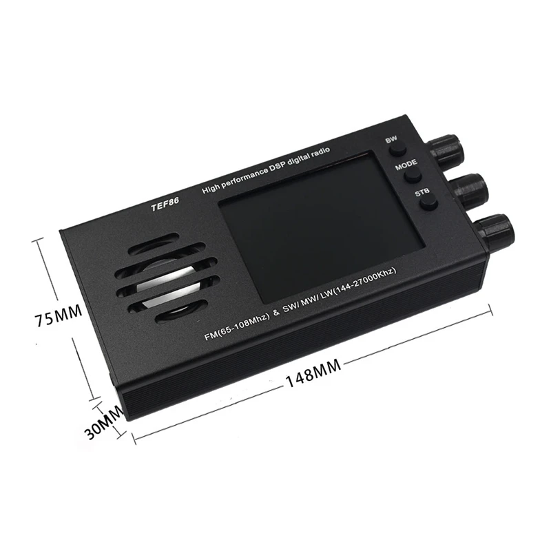 1Set TEF6686 DSP Digital Radio Receiver FM(65-108Mhz)&SW/MW/LW(144-27000Khz) With Battery Black Aluminum Alloy