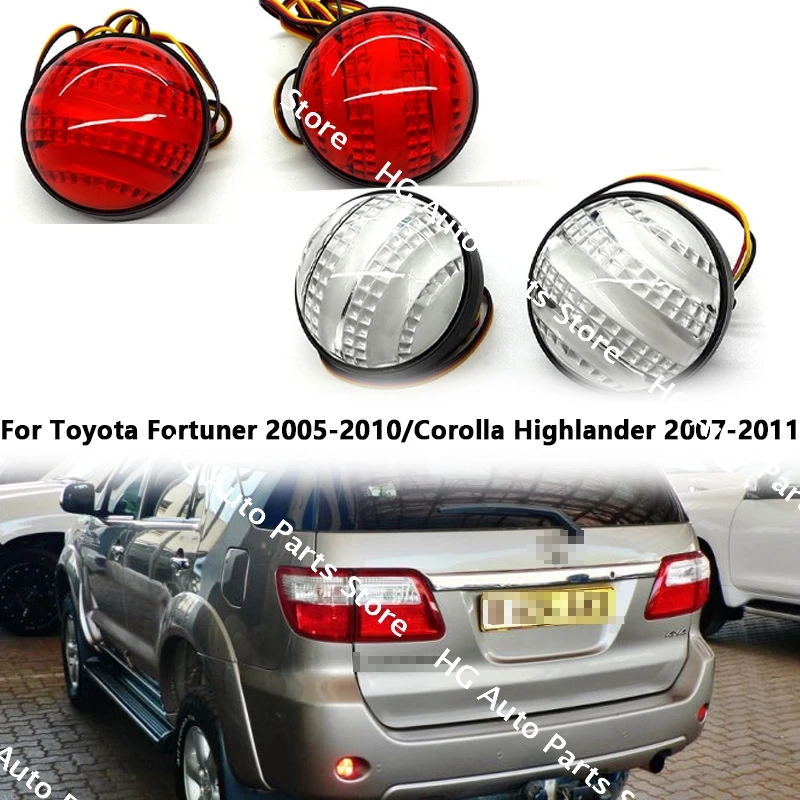 

For Toyota Fortuner 2005-2010 Corolla Highlander 2007-2011 Rear Brake Light 2PCS Rear Bumper Lamp Led Brake Light