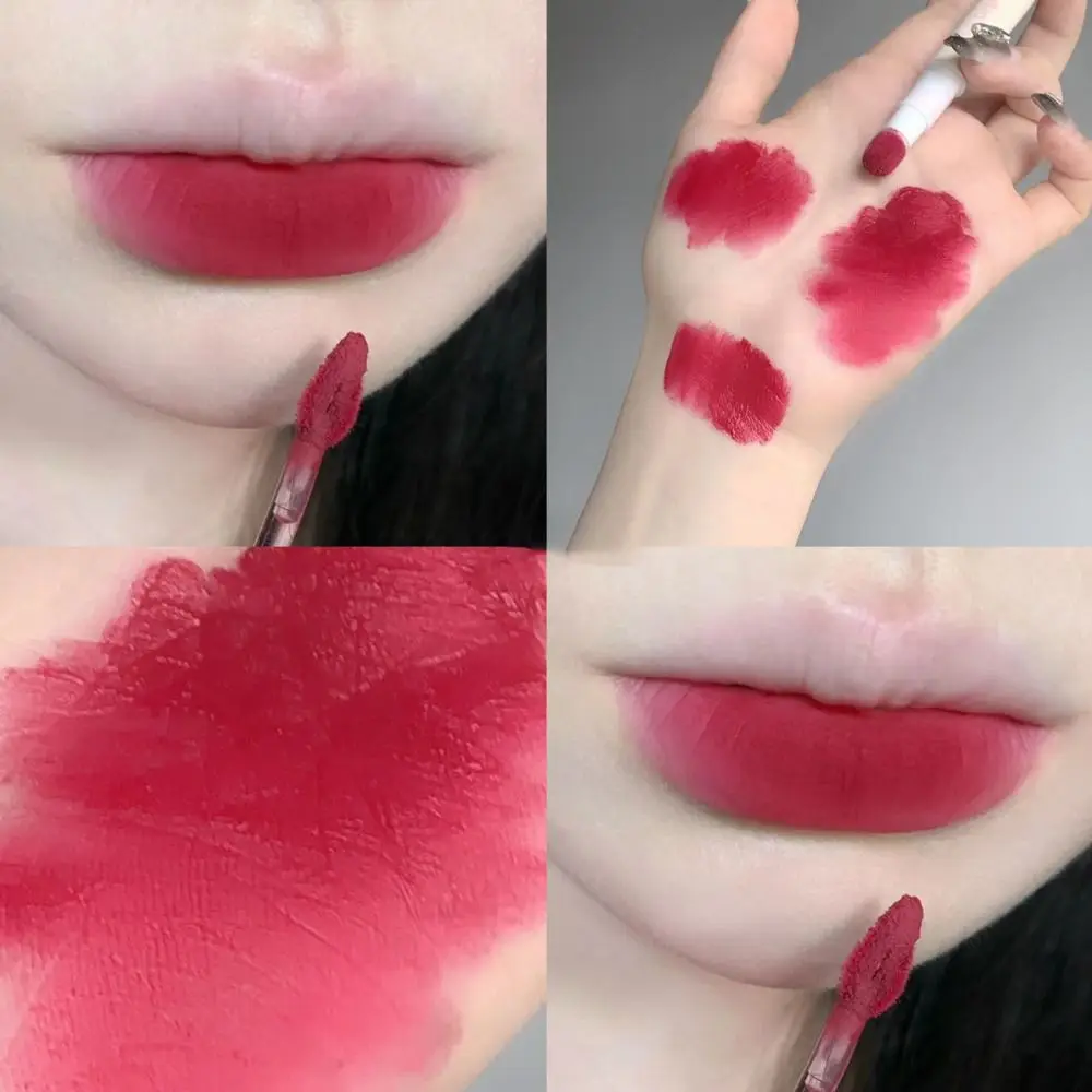 Soffice velluto cuscino d'aria crema in polvere per labbra rossetto opaco impermeabile a lunga durata trucco lucidalabbra con testa in spugna multiuso