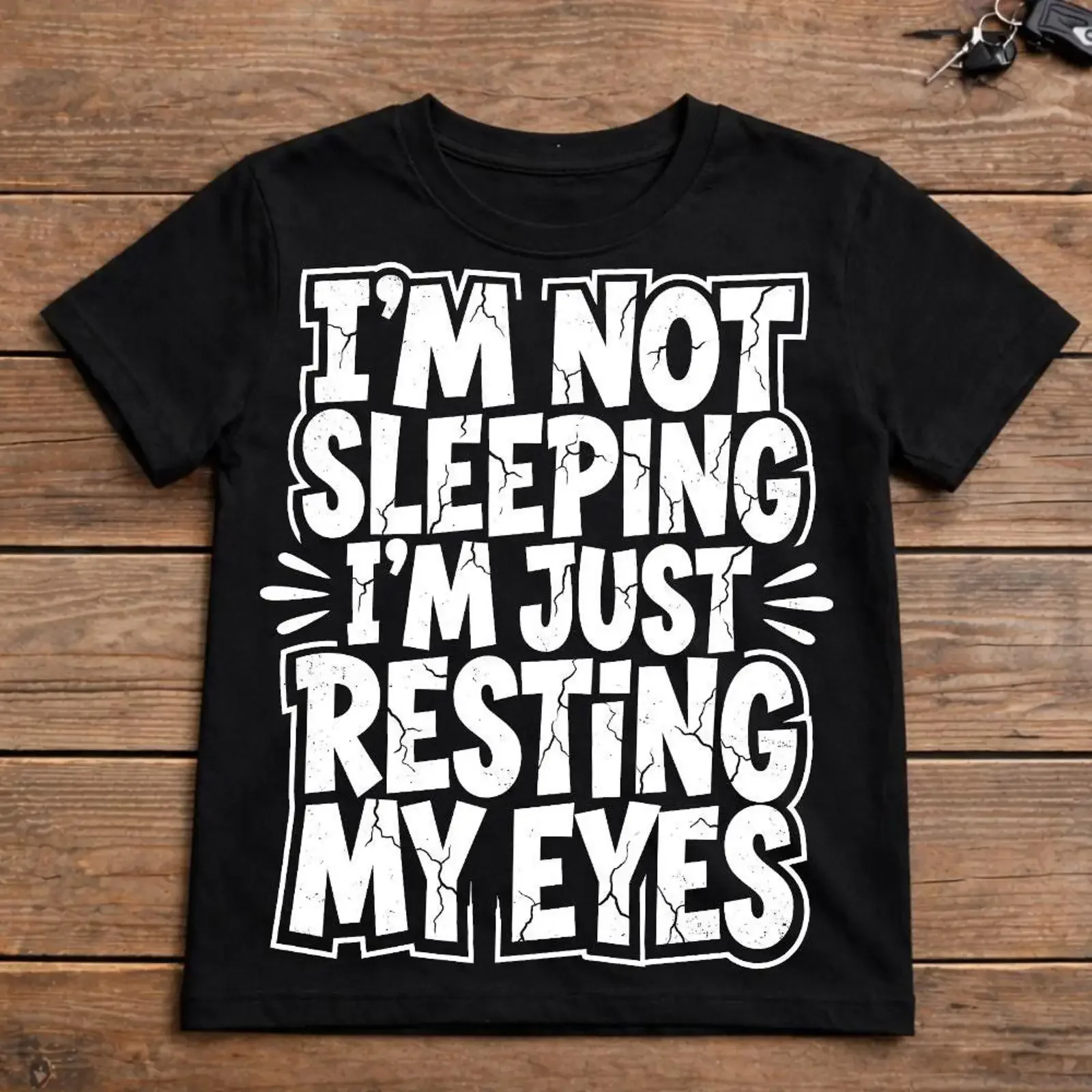 I'm Not Sleeping Just Resting My Eyes T Shirt Funny Dad Joke Sarcastic Nap Lover  vintage Washed homme streetwear graphic