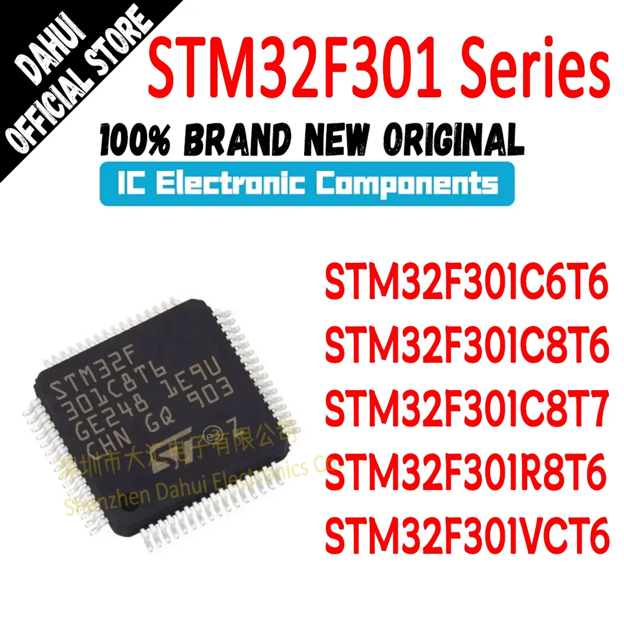 Quality Brand New STM32F301C6T6 STM32F301C8T6 STM32F301C8T7 STM32F301R8T6 STM32F301VCT6 STM32F301 STM32F STM32 STM IC MCU Chip