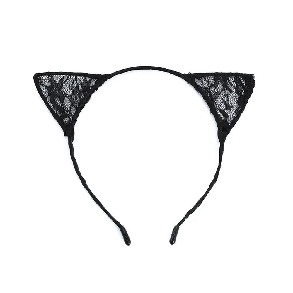 Funny Thin Cat EarsHairband Head Bezel Bow Lace Headband Hair Accessories Hair Hoop Hair Band Cosplay